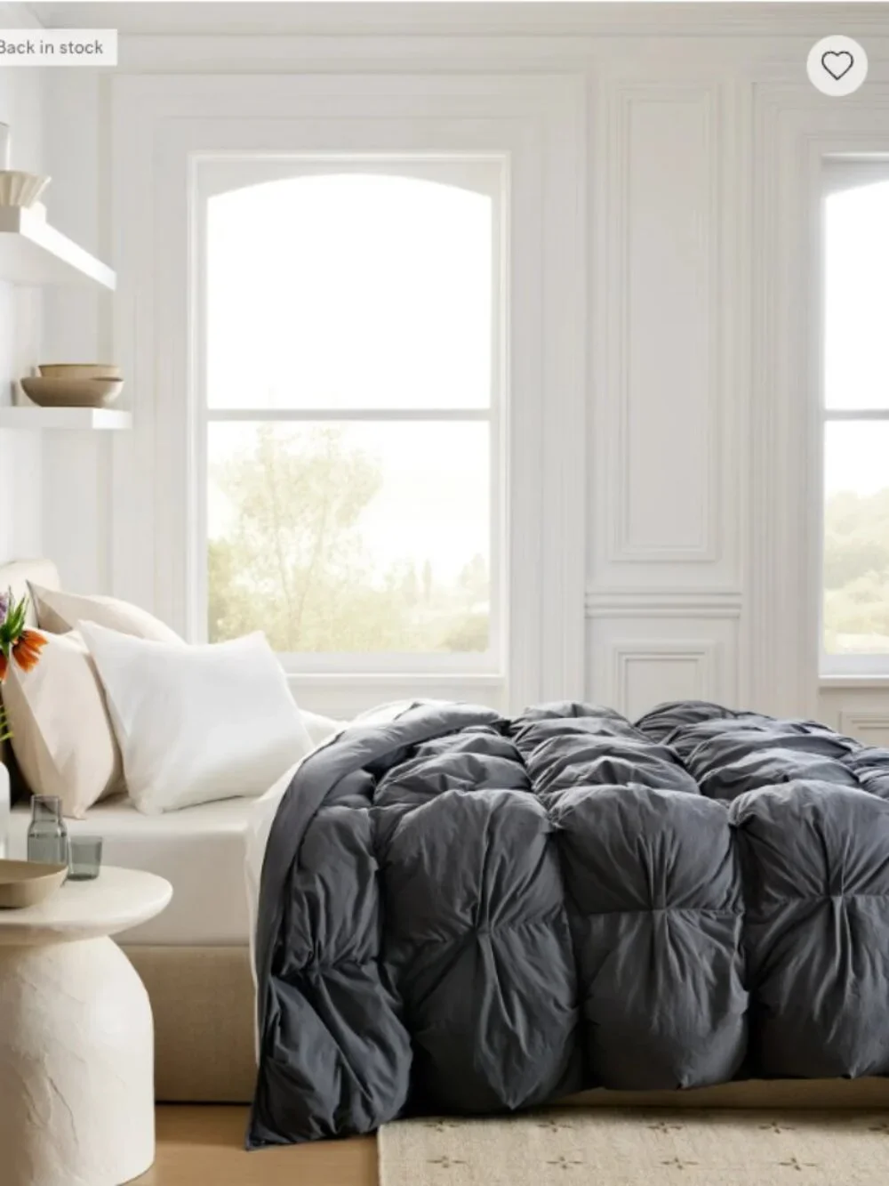 Beautiful Quince Cotton Pintuck Comforter in Nightfall, Twin size.  This is a cu